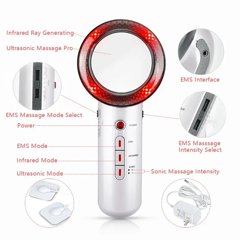 3-in-1 Ultrasonic Cavitation & EMS Slimming Massager
